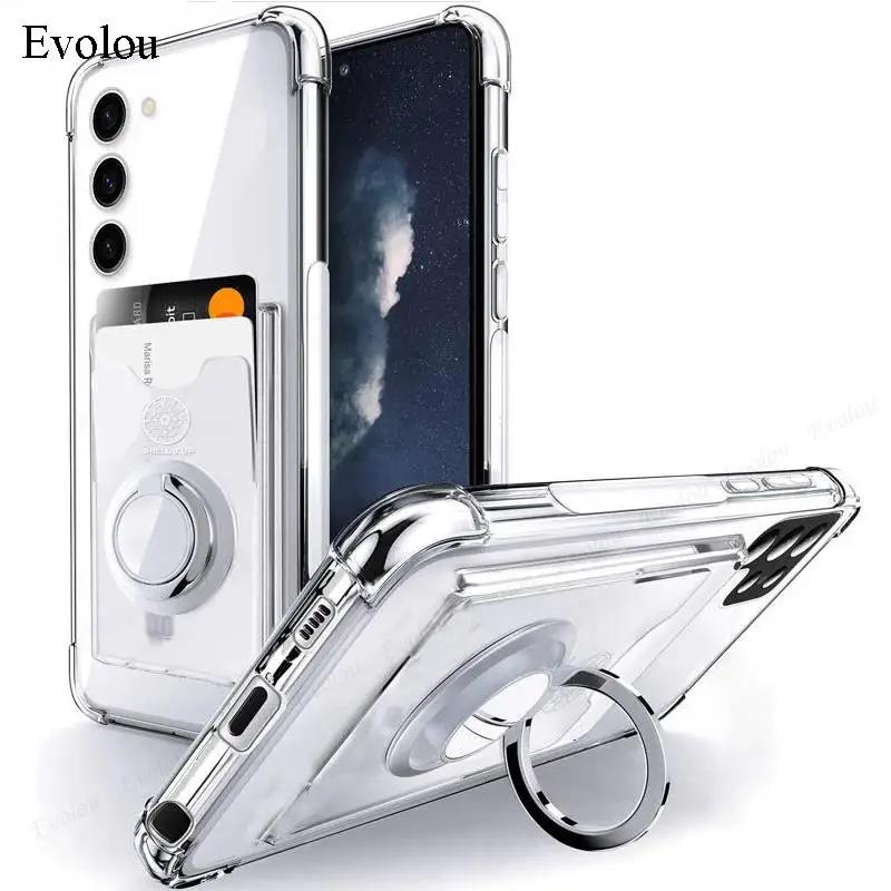 Geldbörse Kartenschlitz Transparente Handyhülle Für Redmi Note 15 Pro Plus Ringständer Halter Weiche Silikonhülle Für Redmi Note 14 13 4G