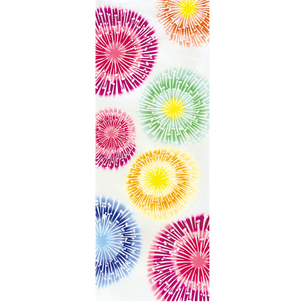 

Wabunka Tenugui Hand Summer Authentic Made in Japan Chū-sen Towel, Pattern, Dyed, (Seven-Color Fireworks)