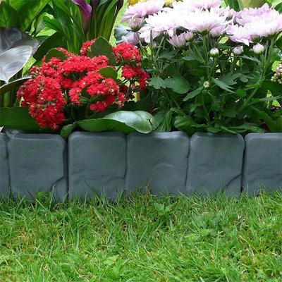 Grey Stone Effect Fence Cobblestone Garden Edge Plant Border Lawn Edging Flower Bed