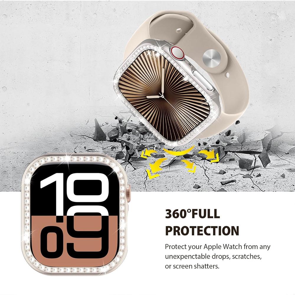 Case for Apple Watch 10 11 42mm 46mm Accessories Protective (No Glass) Diamond PC Bumper Shell Cover Iwatch Series 11 Protector