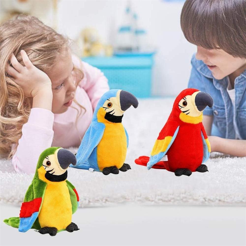 Talking Parrot Repeat What You Say Electronic Record Bird Shake Wings Plush Interactive Toys for Kids Christmas Birthday Gift