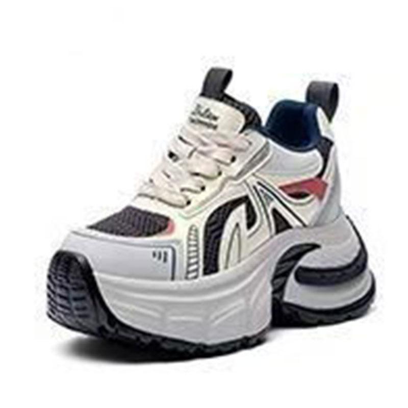 Showing feet Small man thick-soled inner height increase Daddy shoes Women's spring and autumn new mesh sports casual shoes