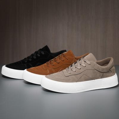 Fashion Men's Vulcanized Shoes Fashion Casual Sneakers Lace Up Platform Shoe High Quality Suede Casual Shoes for Men Sneakers Man Shoes