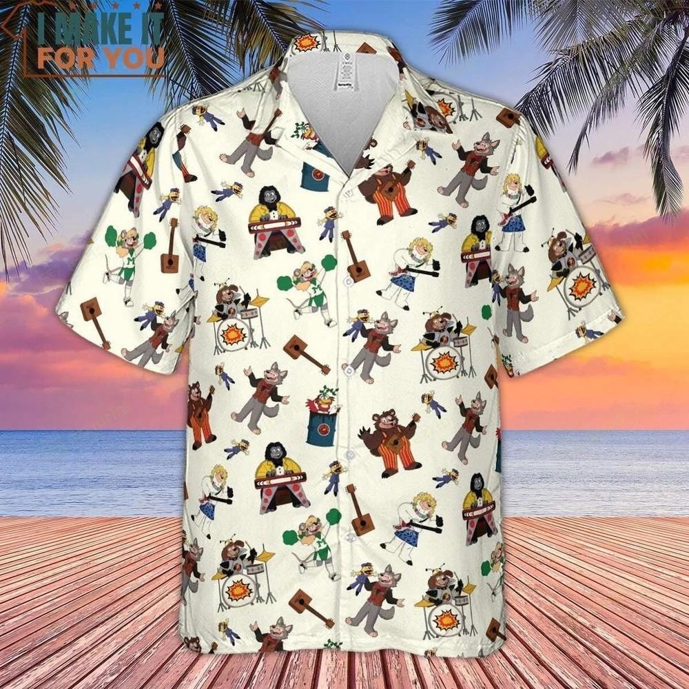 The Rock-afire Explosion Pattern Hawaiian Shirt, Affordable Gifts for Cartoon Unisex T-Shirt S