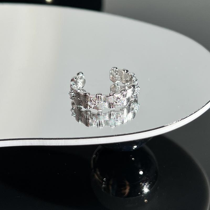Collection retro Italian court style brushed hollow lace open ring women's fashion niche versatile ring