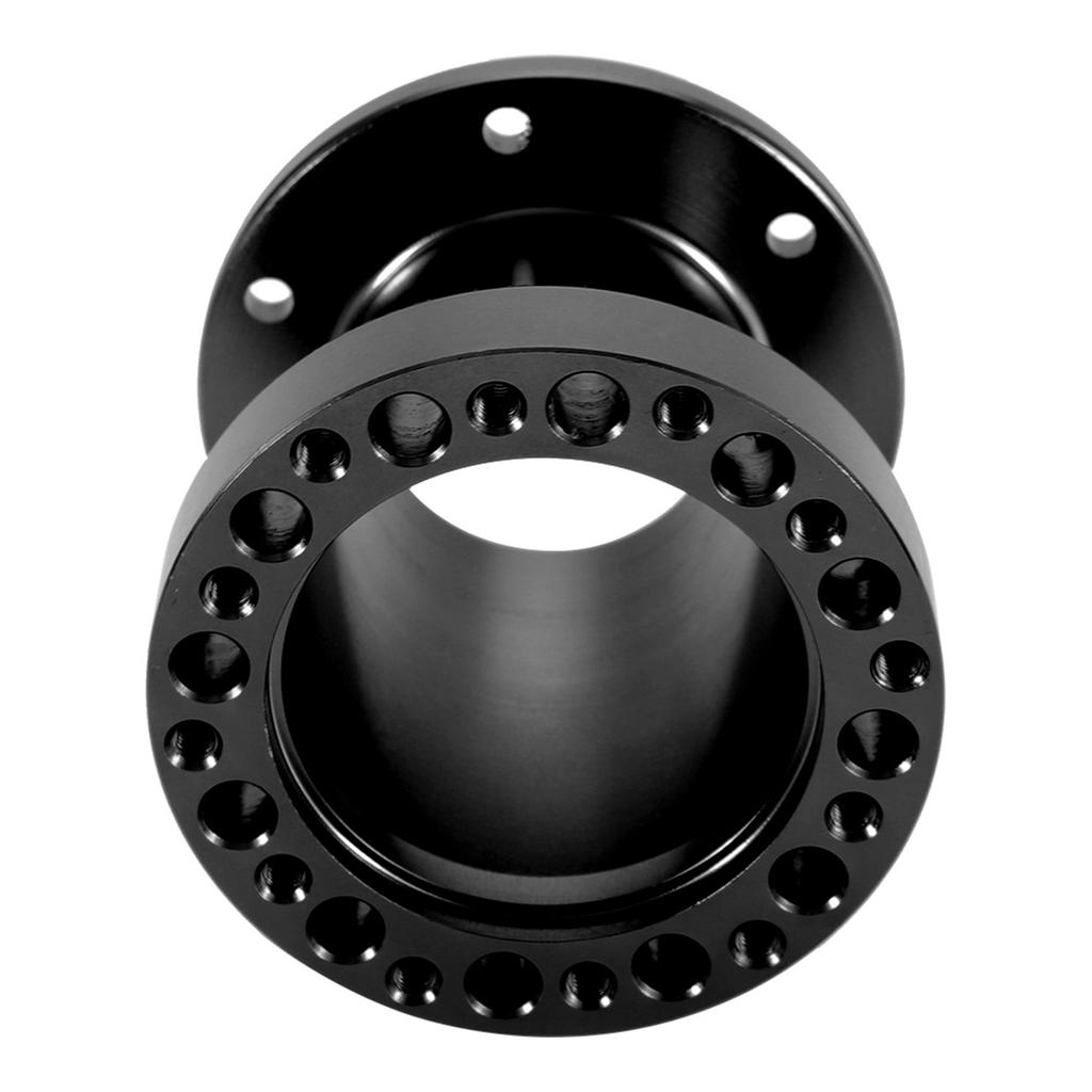 3inch Universal Car Steering Wheel Hub Aluminum Spacer Steering Wheel Hub Adapter Kit (Black)