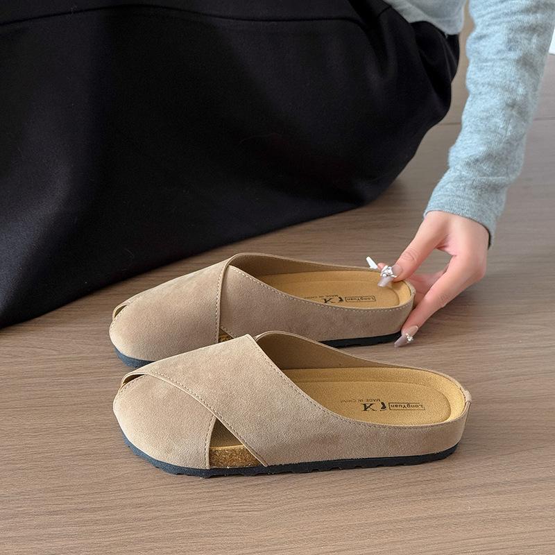 Fashion Women's Sandals Summer 2025 Roman Flat Sandals Female Round Head Thick Heels Platform Shoes Casual Buckle Strap Hollow Sandals