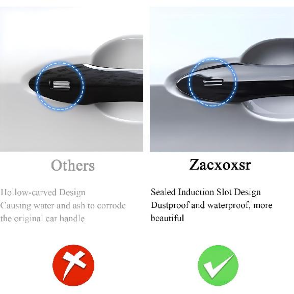 No Adhesive Snap-On Car Door Handle Cover Protector Compatible For Toyota 2018-    2024 2025 2026 Camry -2026 Corolla - Avalon 2016-2026 Prius -2024