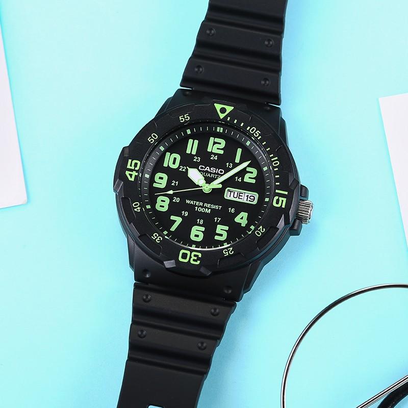 Casio YOUTH Series-MRW Disc Three-pin Diving Wind Sports Quartz Movement Resin Strap Japanese and Korean Watch Men's Watch Black Dial MRW-200H-3B