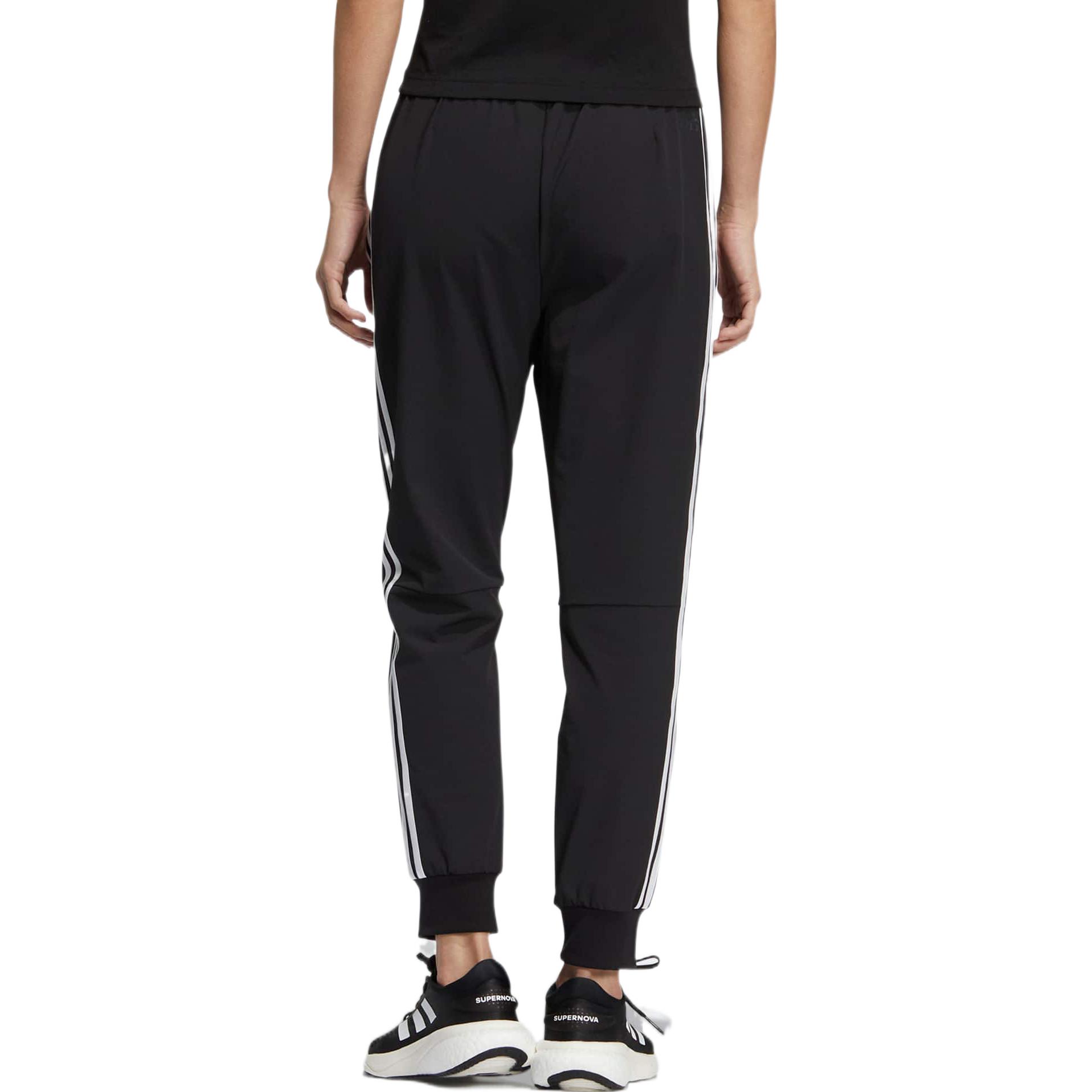 Женские джоггеры с эластичными манжетами и логотипом в полоску Adidas — фото 3