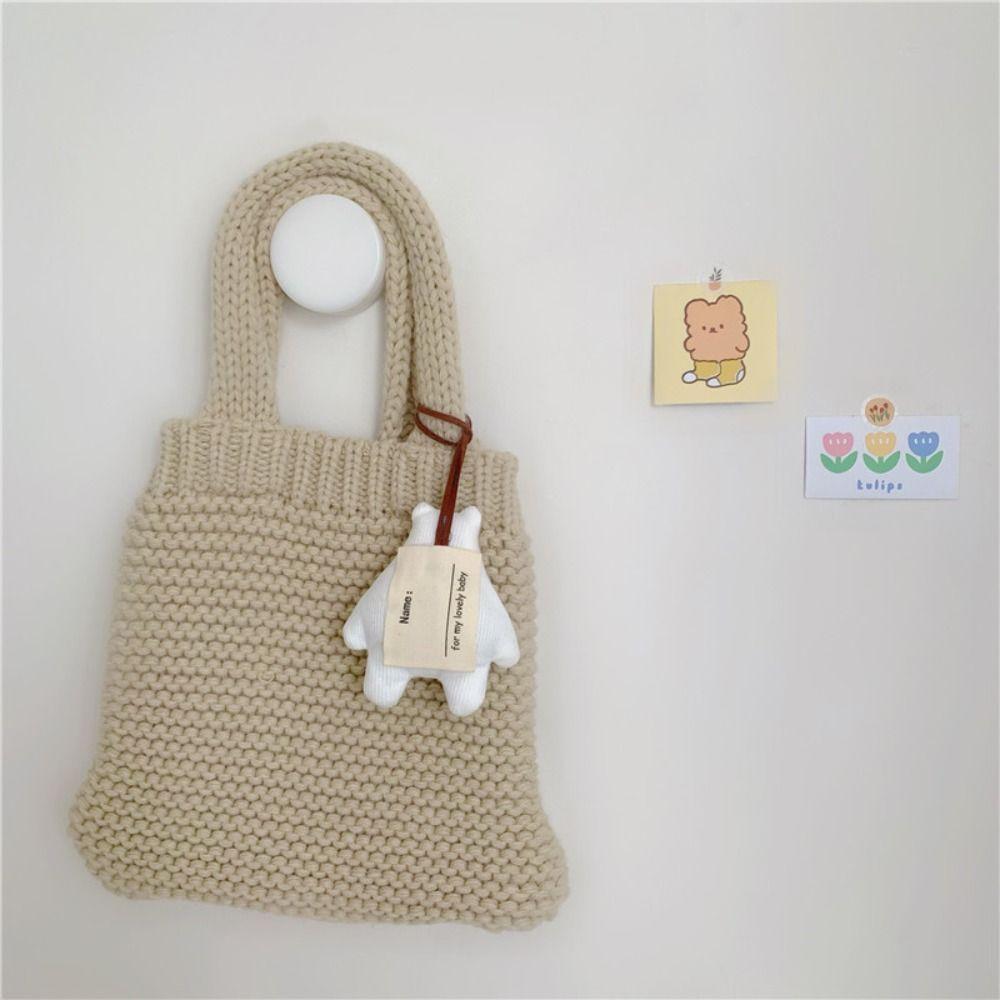 Lovely Cartoon Doll Keyring INS Bear Name Plate Hanger White Bear Doll Keychain  Couple Pendant