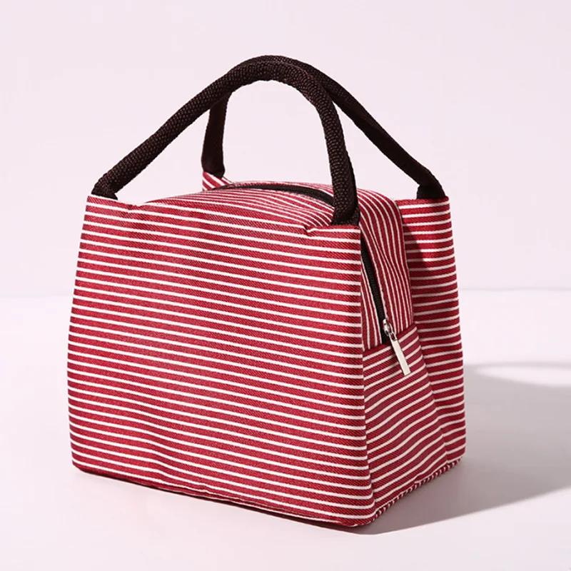 Sale Stripe Women's Kids Lunch Bag Waterproof Insulated Picnic Food Storage Container Thermal Handbag Cooler Bag