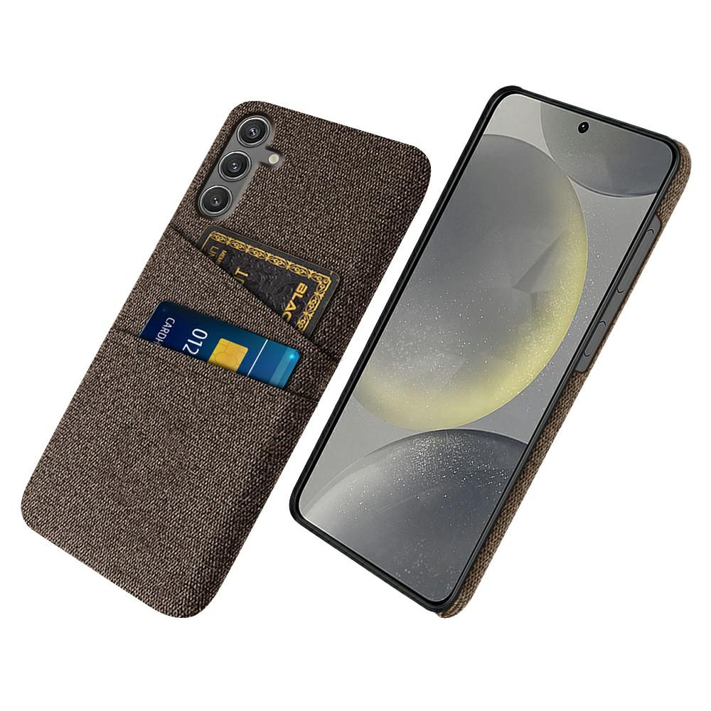 

For Samsung Galaxy S25 Case Cloth + Hard PC Phone Cover with Dual Card Slots H