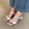 Fashion Wide Simple Flip Slippers 2025 Summer New Lightweight Women's Soft Outside Wear Cool Mopping White French Versatile