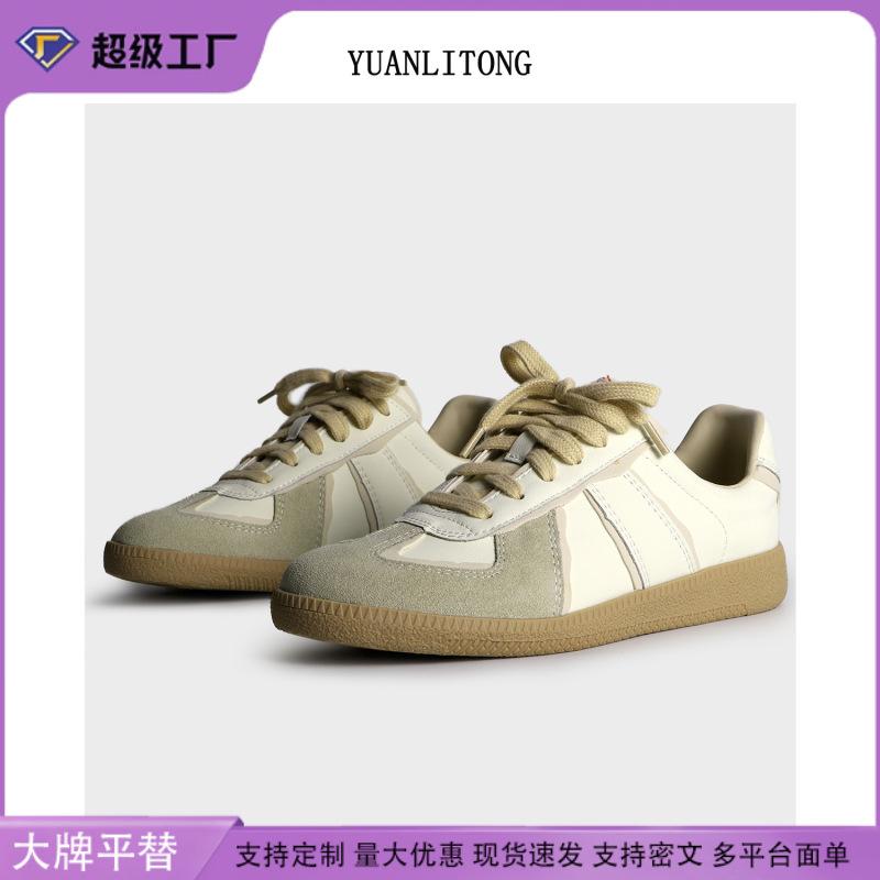 2025 autumn new fashionable and comfortable platform German training shoes women wear front lace-up color matching rubber sole casual shoes
