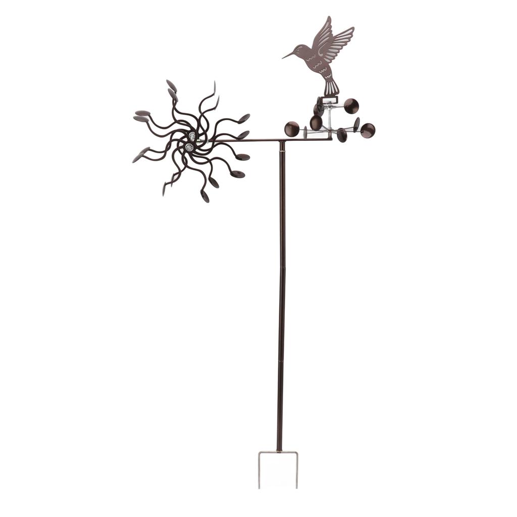 Wind Spinners Iron Hummingbird Metal Windmill Wind Sculpture for Outdoor Lawn Yard Patio Garden