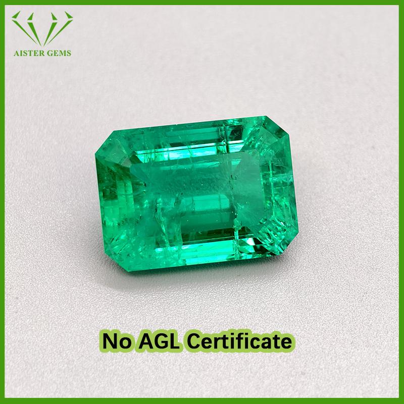 

Top Lab-Grown Columbia Emeralds Hydrothermal Hand Cutting Emerald Cut With Natural Cracks Inclusions Inside With AGL Certificate 3x5mm-0.19-0.34ct