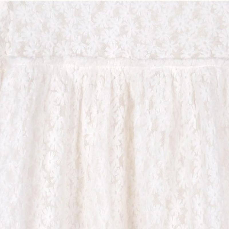  Olivan  Flower Point Dress  White 