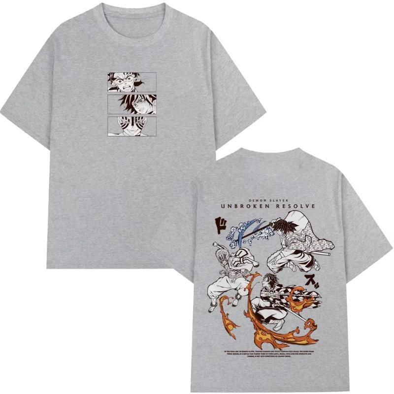 Anime Demon Slayer Kamado Tanjirou Tomioka Giyuu Akaza Graphic Tshirts Men Women Fashion Casual Vintage Short Sleeve T Shirts