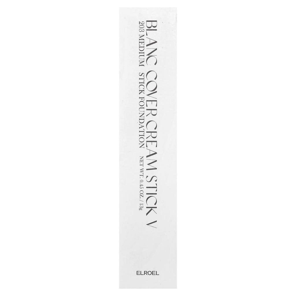 ELROEL, Blank Cover Cream Stick V Foundation, 203 Medium, 13g (0.45oz)