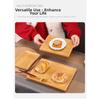 1pc Rectangular Wooden Tray For Food Snacks Tea Multi Purpose Serving Tray Home Cafe Restaurants Storage Tray Tea Tray