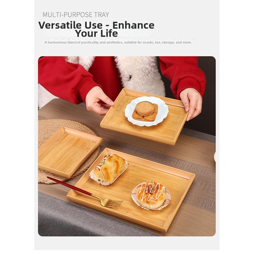1pc Rectangular Wooden Tray For Food Snacks Tea Multi Purpose Serving Tray Home Cafe Restaurants Storage Tray Tea Tray