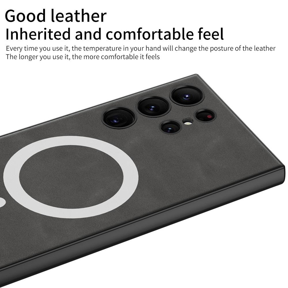 Suitable for Samsung S23ultra Mobile Phone Case S23plus Magnetic Absorbing Wireless Charging Frosted Skin Anti Fall S23 Protection Case
