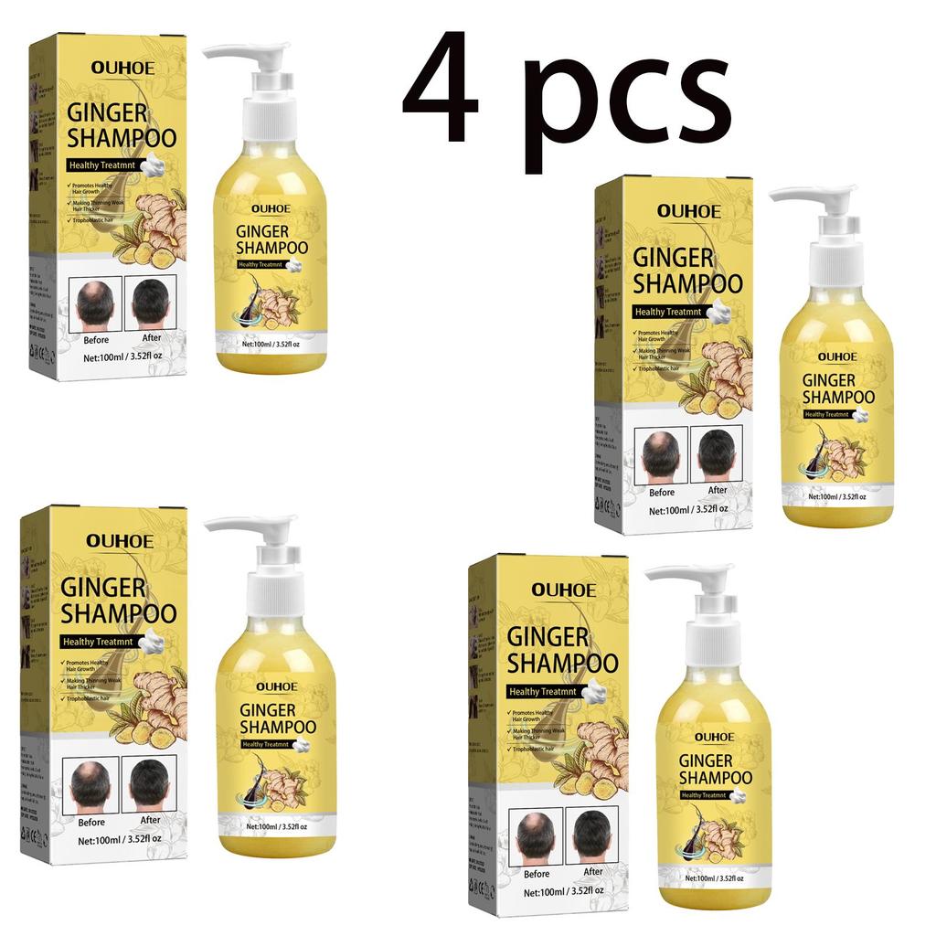 OUHOE Ginger Anti-Hair Loss Shampoo 100ml - Gentle anti-hair loss, hair strengthening, dandruff removal, oil control, and hair thickening shampoo.