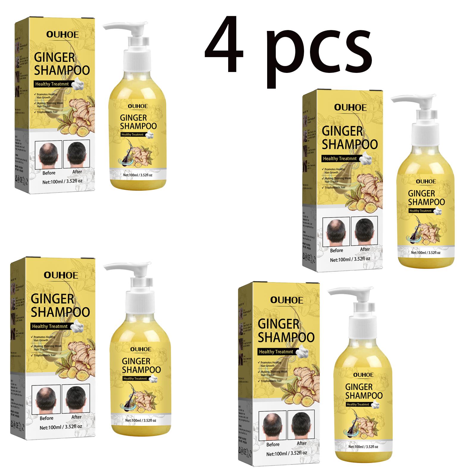 

OUHOE Имбирный шампунь против выпадения волос 100 мл - Мягкий шампунь против выпадения волос, укрепляющий волосы, удаляющий перхоть, контролирующий жирность и утолщающий волосы.