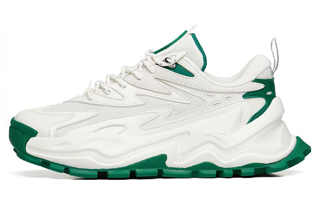 Women's Sneakers Anta Hot Textile, Synthetic Leather, Split Suede Low top Casual Shoes Women's White Green