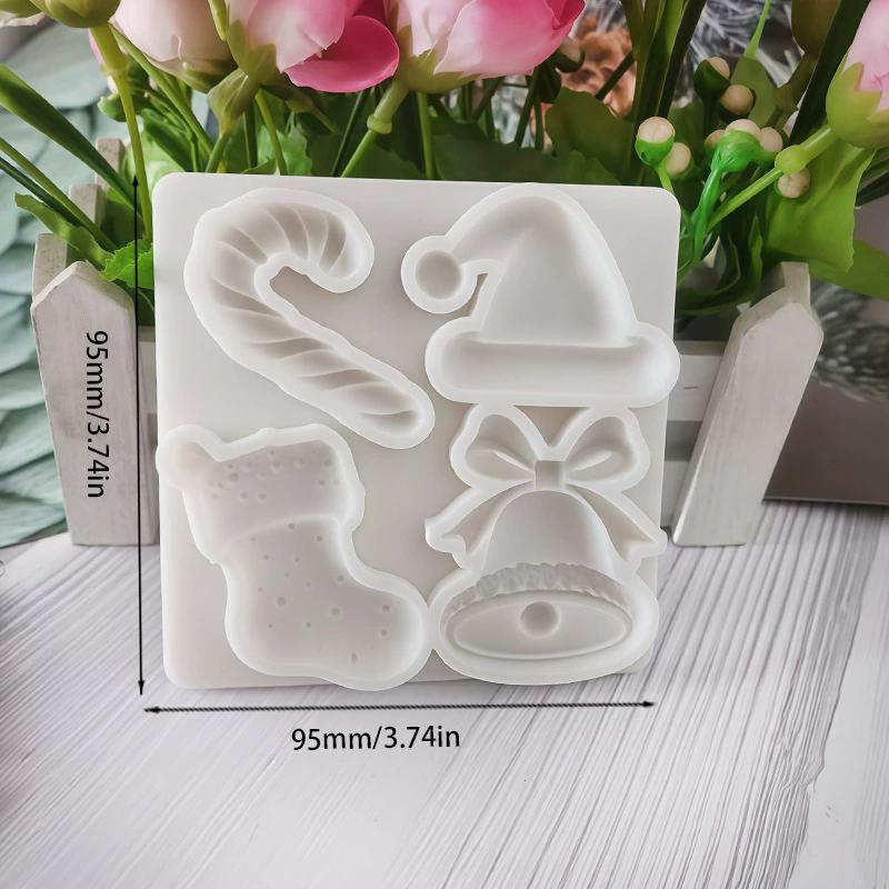 WTEMPO DIY Creative Christmas Silicone Molds Christmas Series Theme Pattern Design Molds Festival Decorations Making Molds Easy To Demold and Reusable
