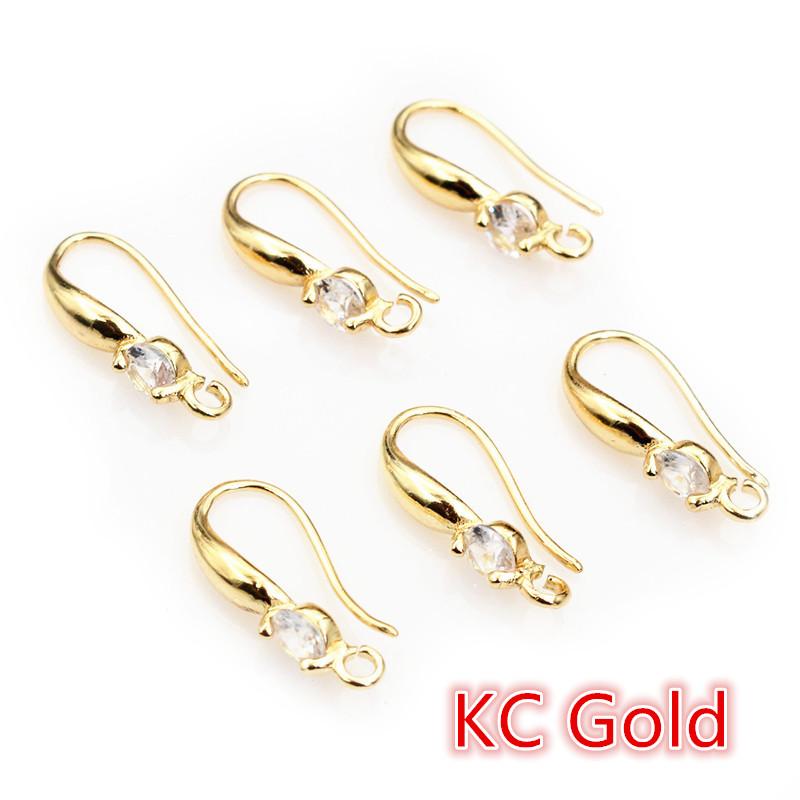 

10pcs 18x8mm with Zircon Earring Hooks Wires Brass Material DIY Jewelry Making Accessories Handmade Earrings Findings