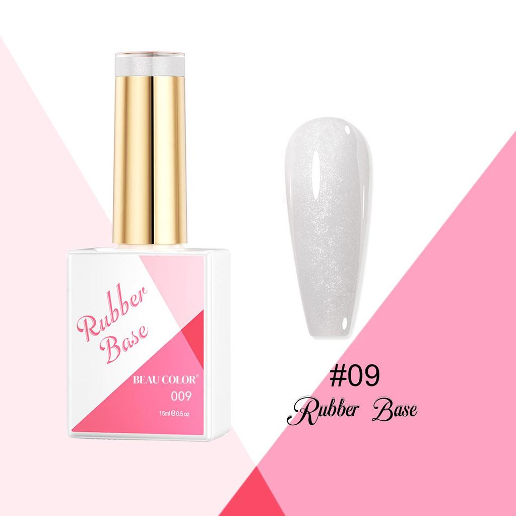 BEAU COLOR 15ml High Toughness 12colors Rubber Base Gel Nail Polish Nude Pink Effect Color Nail Art UV/LED Semi Permanent Gel Polish
