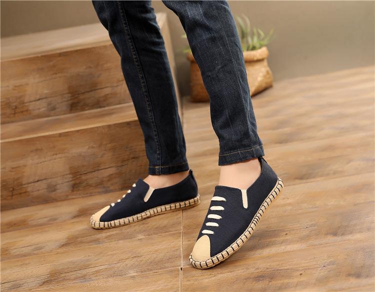 spring new sneakers men Linen canvas shoes fashion trend men casual shoes comfortable espadrilles classic running shoes tyh78