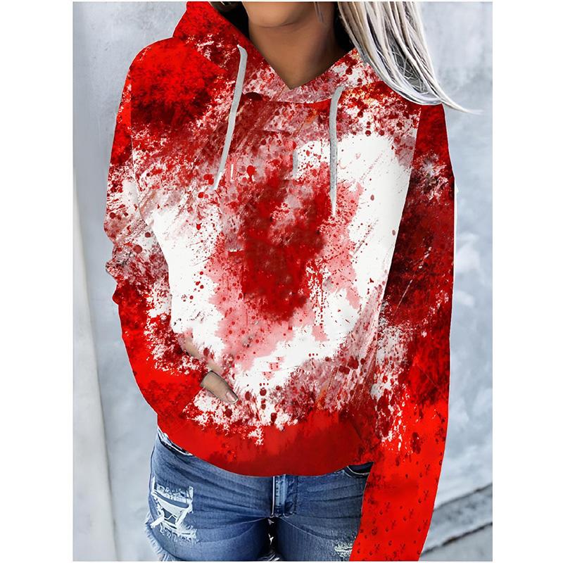 

Хэллоуин ужас кровь 3D принт толстовки женские с длинным рукавом толстовка с капюшоном толстовки свободного покроя уличная одежда свитер женская одежда M