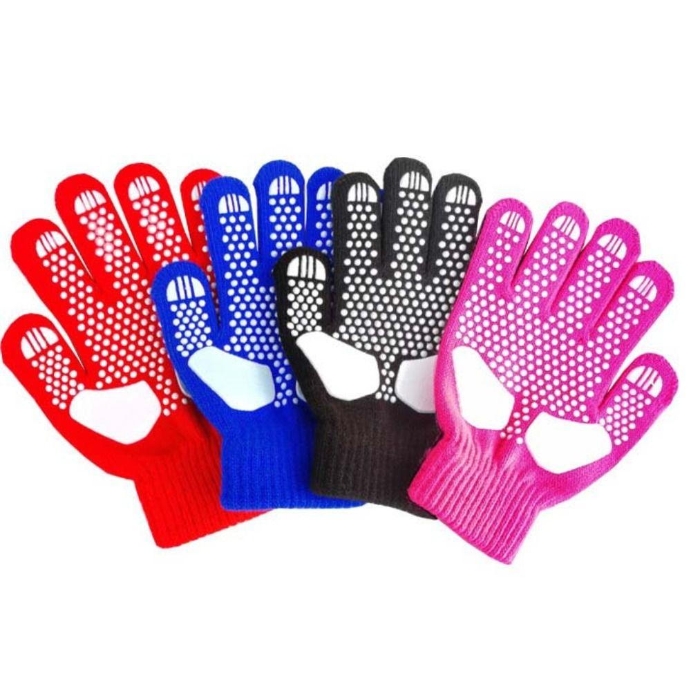 Rhinestone Figure Skating Gloves Palm Protection Kids Skating Mittens Winter Sports