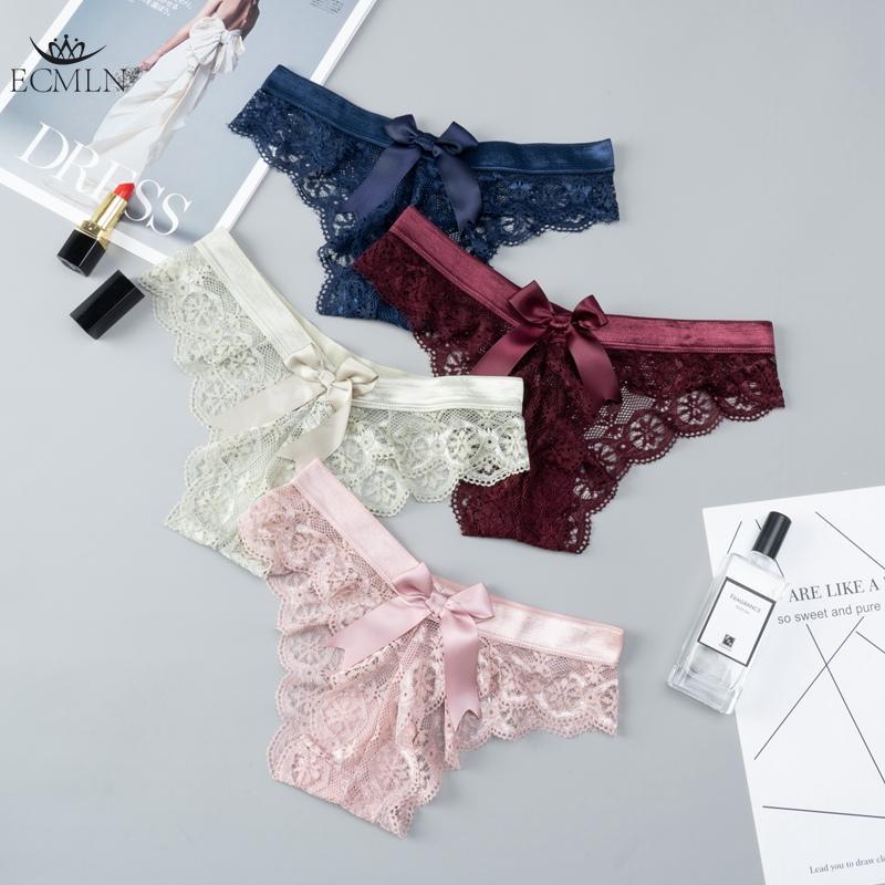 Women Sexy Lace Thongs Women Back Cute Bow Panties Seamless Bikinis Ladies Underwear Panties