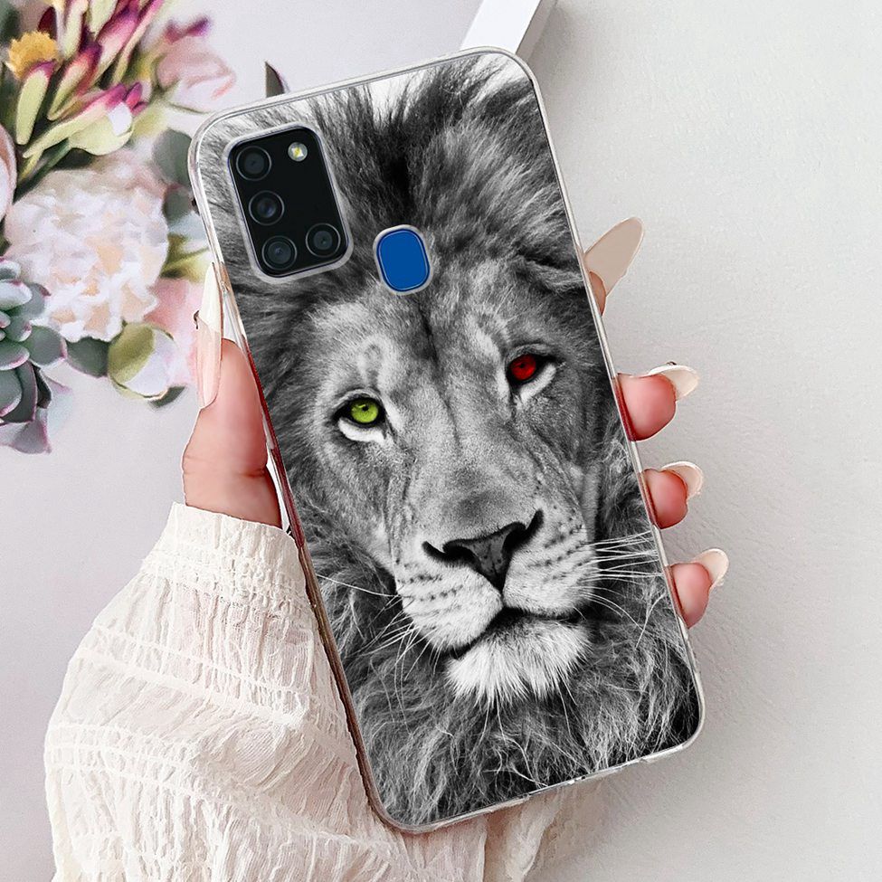 For Samsung A21s Case Cover Clear Fashion Luxury Cute Painted Back Cover For Samsung Galaxy A21s Phone Case A217F A217M A217N