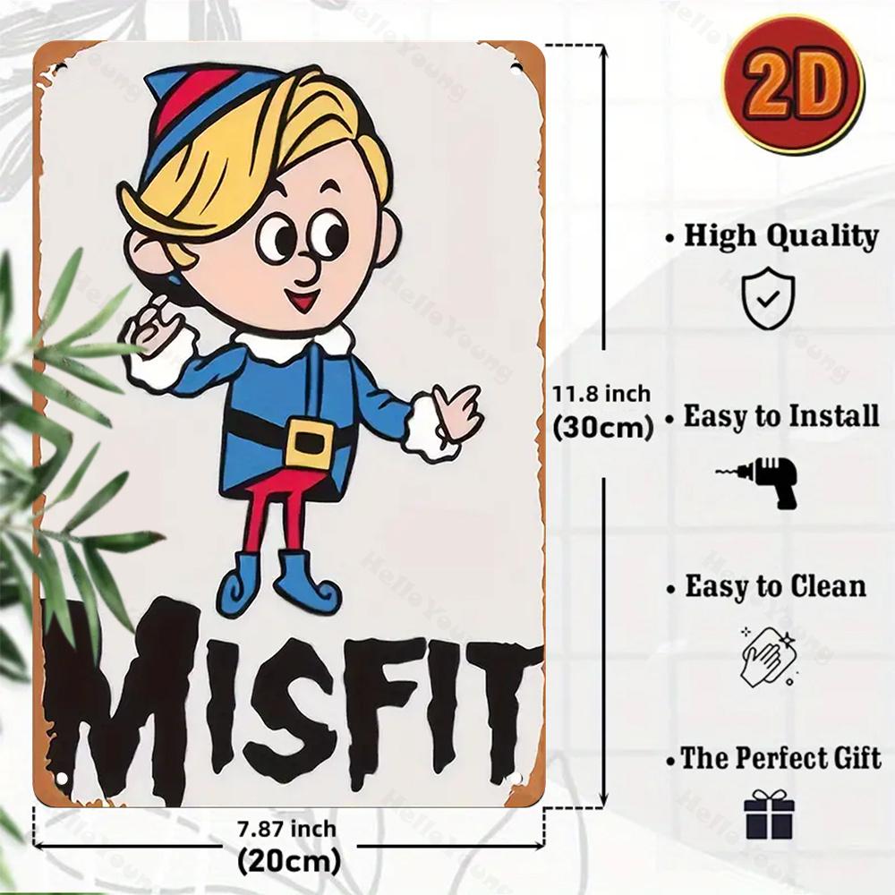 

Vintage Iron Sign Misfit Humorous Metal Wall Decor for Farmhouse Garage Patio Ideal Gift for Friends No Electricity Required 20x30cm яблочный зеленый