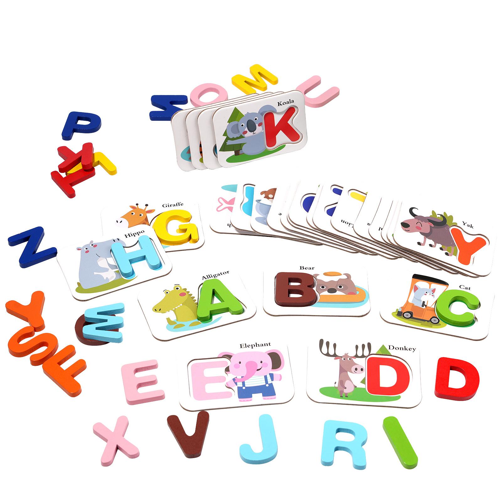 

Alphabet Flash Cards Set 26pcs Alphabet Flash Cards Set - Educational Letter Puzzle for Early Learning, Cognitive Memory game