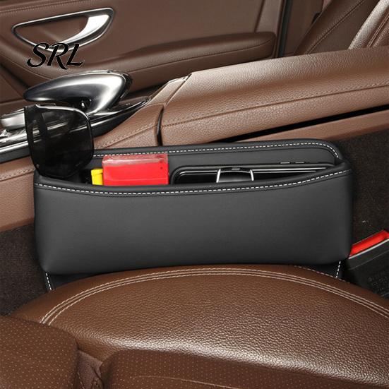 Vehicle Console Storage Box Car Seat Gap Organizer Box, Faux Leather Multifunction Filler for Crevice Side Pocket, Universal Wallet Key Card