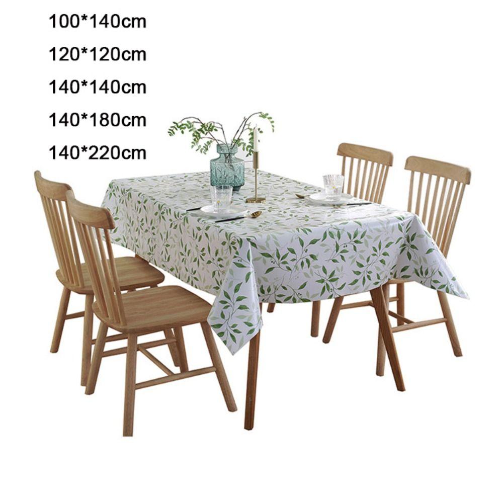 PVC Waterproof Tablecloth Bamboo Leaves Printed Table Decor Cloth Table Cover  Kitchen