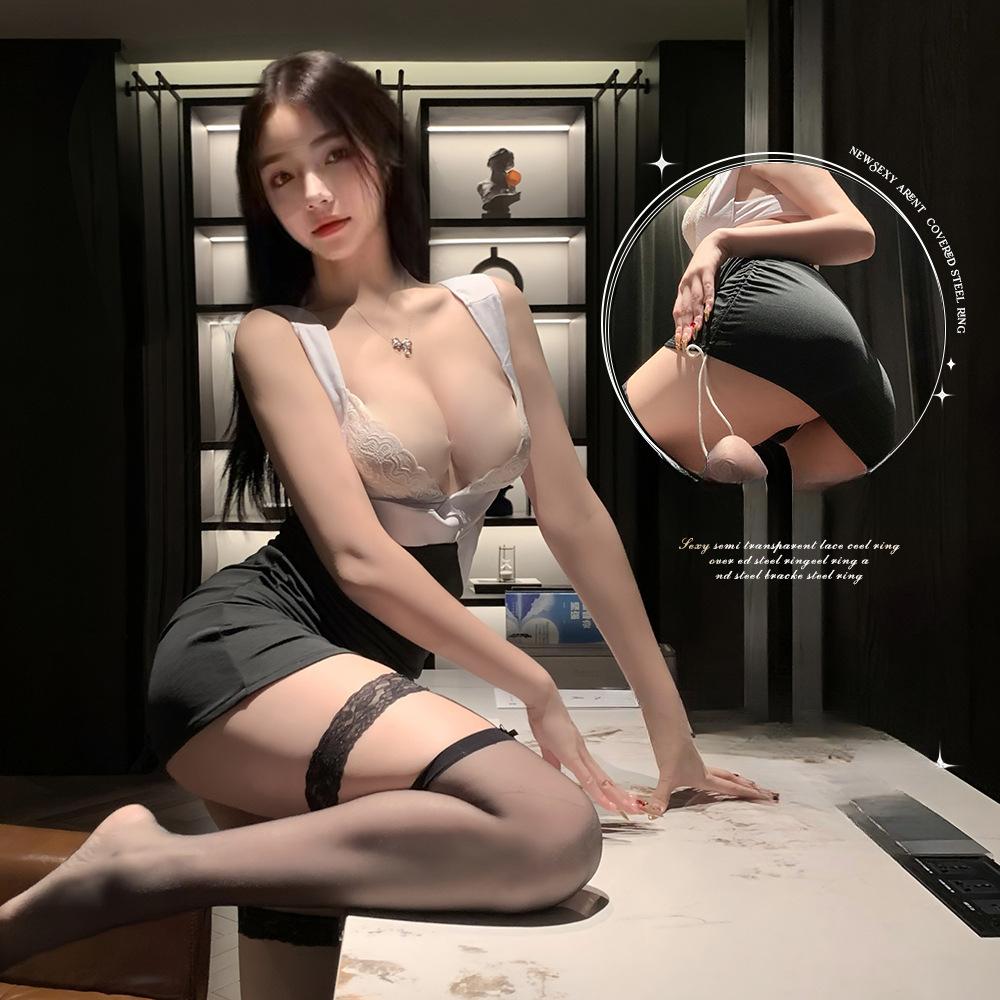 Sexy Lingerie Sexy Hollow Lace Onesie Passion Halter Hip Wrap Nightclub Cosplay Woman