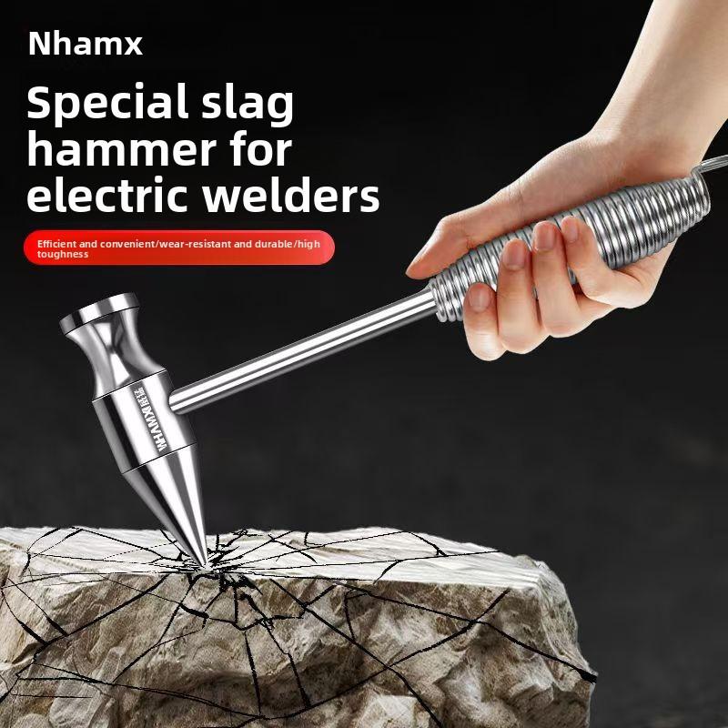 1 buc Ciocan de sudură electric multifuncțional, ciocan pentru zgură, ciocan de siguranță, ciocan pentru zgură, ciocan pentru îndepărtarea ruginii, ciocan pentru sudor