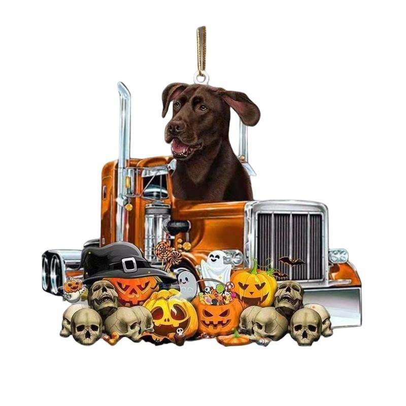 Halloween Pumpkin Cat And Dog Car Hanging Decoration For Home Acrylic Material Cartoon Style In 10 Colors) Perfect For Cross-border Export