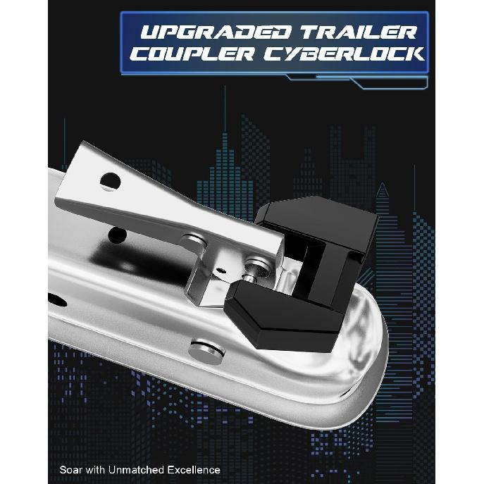 DEEAGLE Trailer Lock, Wide 1.2” Span, 1/4” Dia Trailer Coupler Tongue Lock, Wide Trailer Locks, Boat Trailer Locks For Towing Trailer Security,