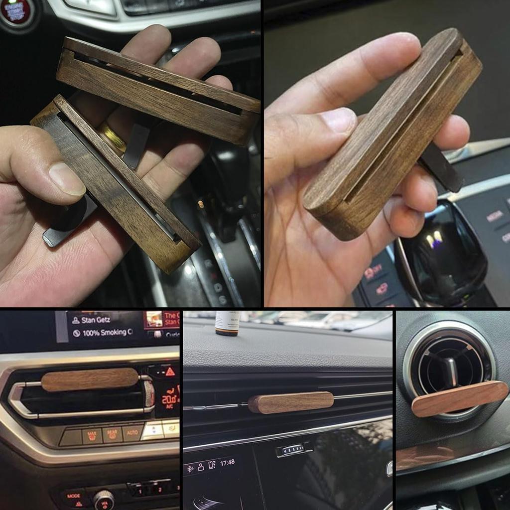 Latikaly Car Aroma Clip On Aroma Holder for Car Refill Carafer Drive Aroma Clip (Wood)