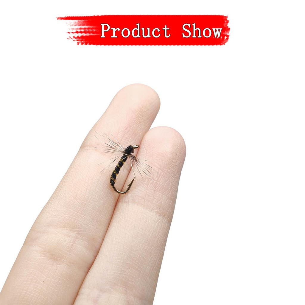 9Pieces/Box Mini bait fly hook, Mosquito Flies, Griffith Midges and Griffith Ant Fly Fishing Bait-Fishing for Trout/Perch-3 Mixed Styles-Hook Size #14