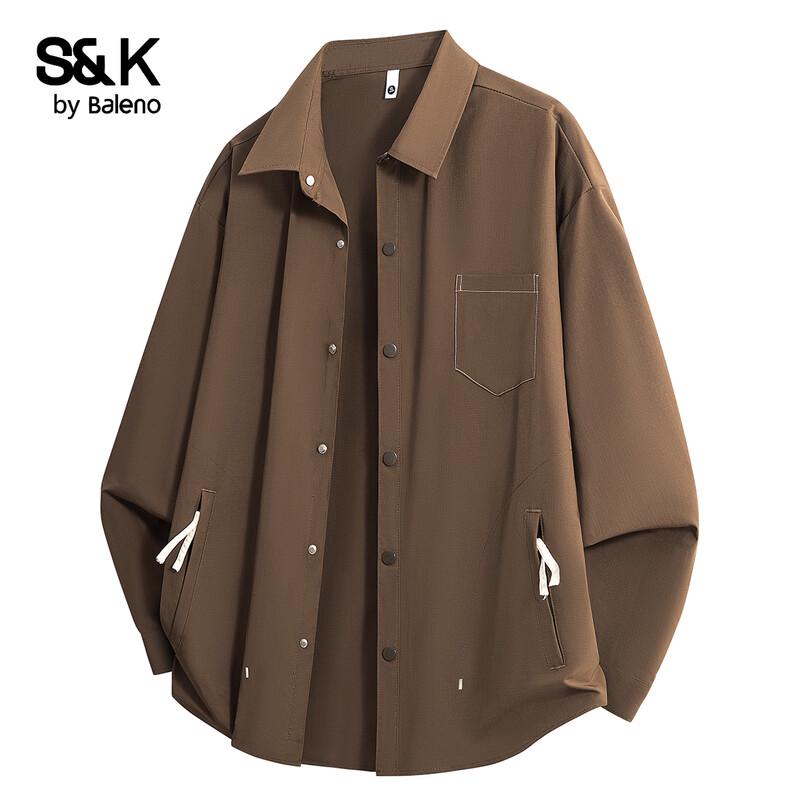 Baleno Men s S&K Casual Lapel Shirt Jacket 3XL