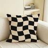 Pattern Checkerboard Cushion Cover Natural Linen Pillowcase Set AllinOne Decor for Sofa Bedroom  Chair